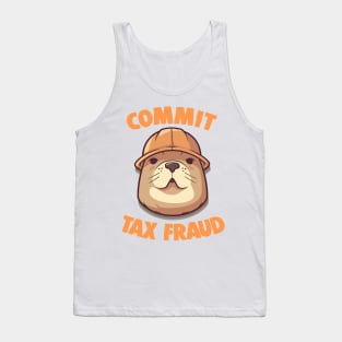 Commit Tax Fraud Beaver Meme Tank Top